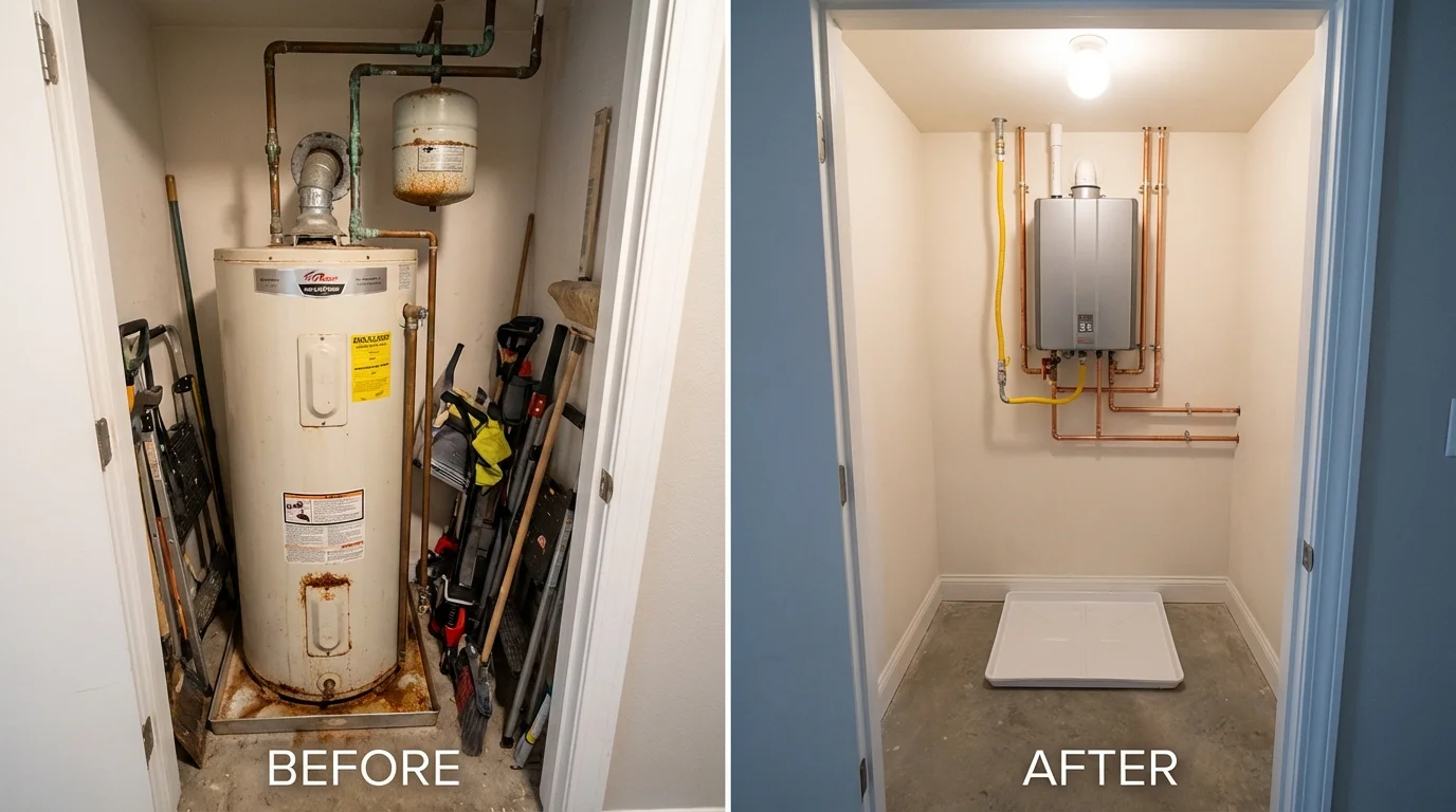 Tank water heater versus wall-mounted tankless unit comparison for Englewood Cliffs, NJ homeowners